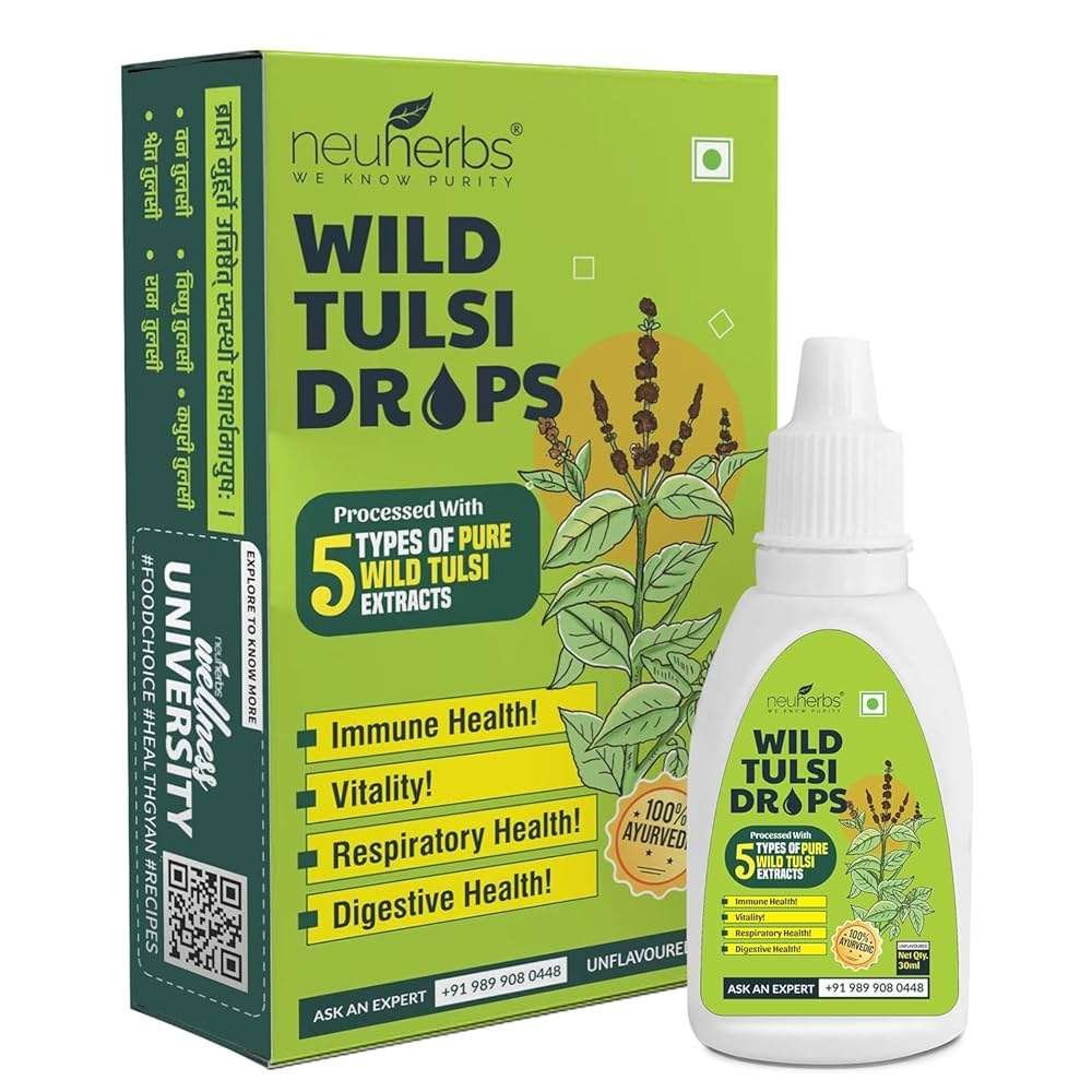 Buy Neuherbs Wild Tulsi Drops - Panch Tulsi Drops for Natural ...