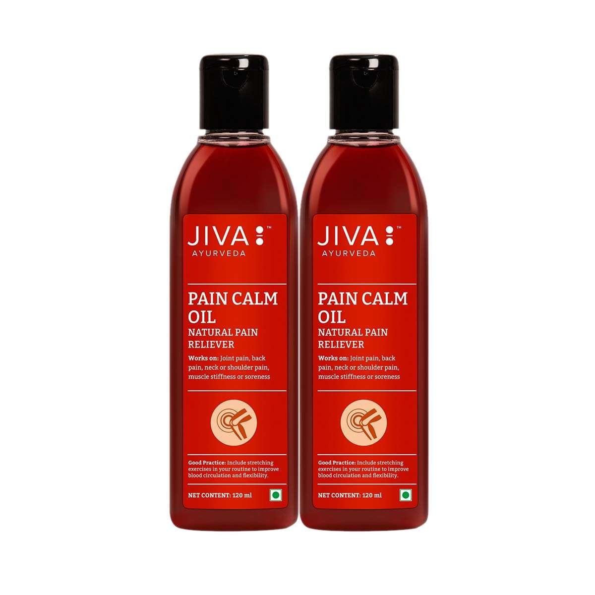 Jiva Pain Calm Oil 120 ml | Blend Of 5 Ayurvedic Oils | Relieves Knee, Legs, Shoulder, Muscle & Joint Pain | Controls Swelling And Joint Inflammation | 100% Natural (Pack Of 2) : Amazon.in: Health & Personal Care
